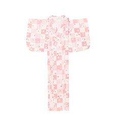 Kimono japonais femme rose à carreaux-5.jpg