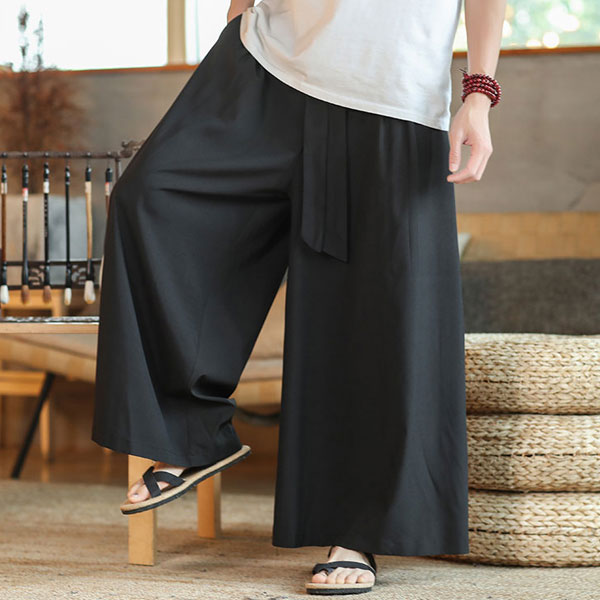 Pantalon Hakama japonais uni-6.jpg