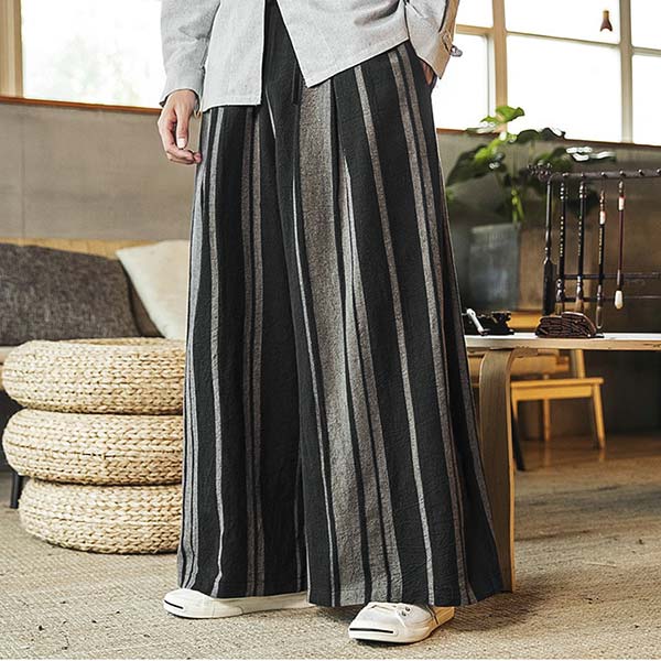 Hakama pantalon japonais rayé-2.jpg