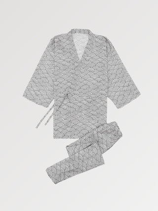 Jinbei pantalon homme motif Seigaiha