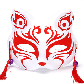 Masque japonais Kitsune flammes
