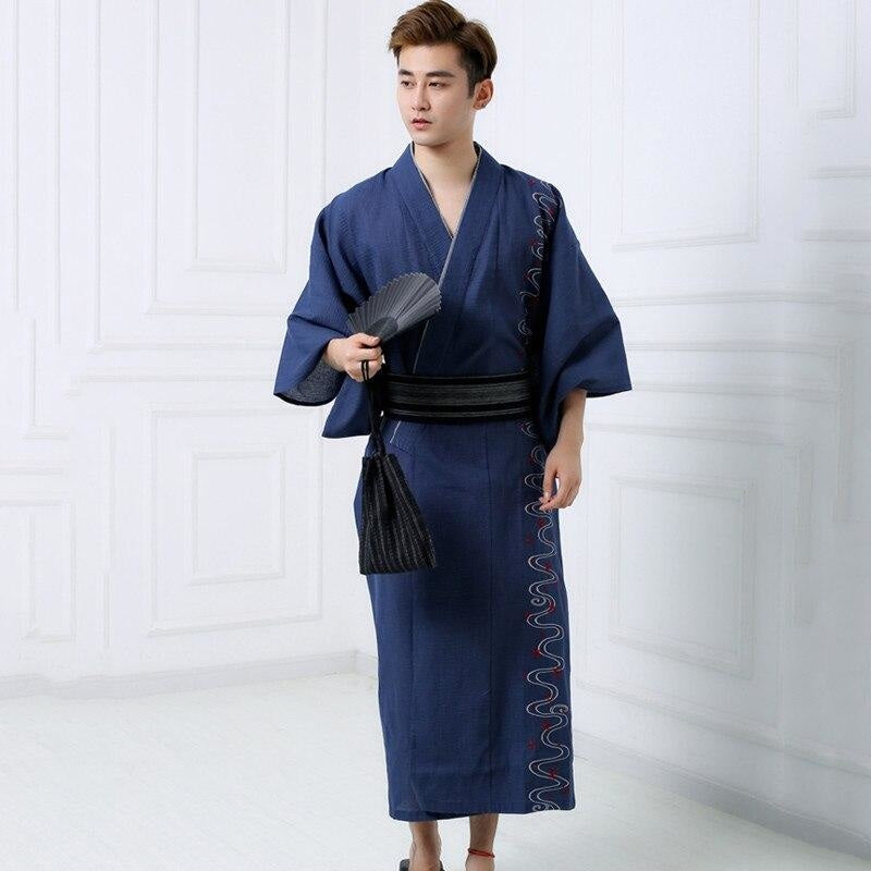 Yukata Homme Traditionnel Bleu