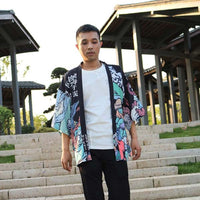 Haori Japonais Orange Unisexe Estampes-5.jpg