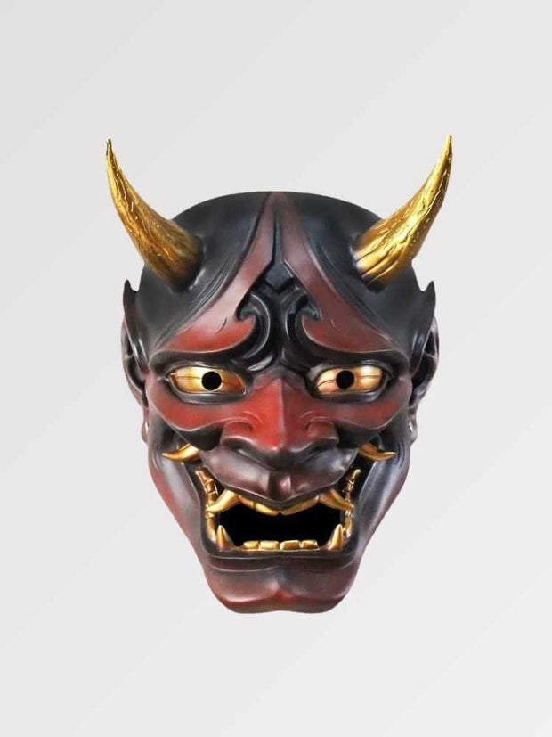 Masque japonais traditionnel démon Hannya rouge-0.jpg