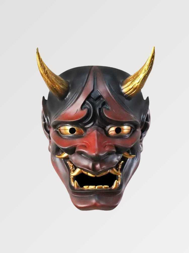 Masque japonais traditionnel démon Hannya rouge