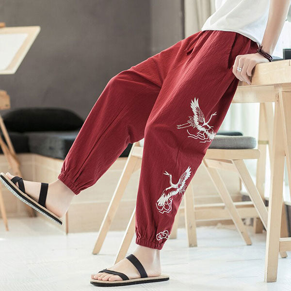 Pantalon pour homme motif grues japonaises-1.jpg