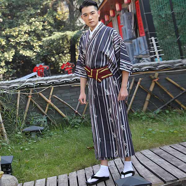 Kimono Japonais Homme Bamboo et Rayures-1.jpg